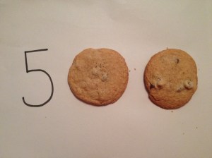 It's fun to celebrate my milestones with food. Chocolate chip cookies make up the zeroes in my "500." (Vanessa Junkin photo)