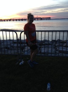 Here I am before the start of the Across the Bay 10K. (Veronica James photo)