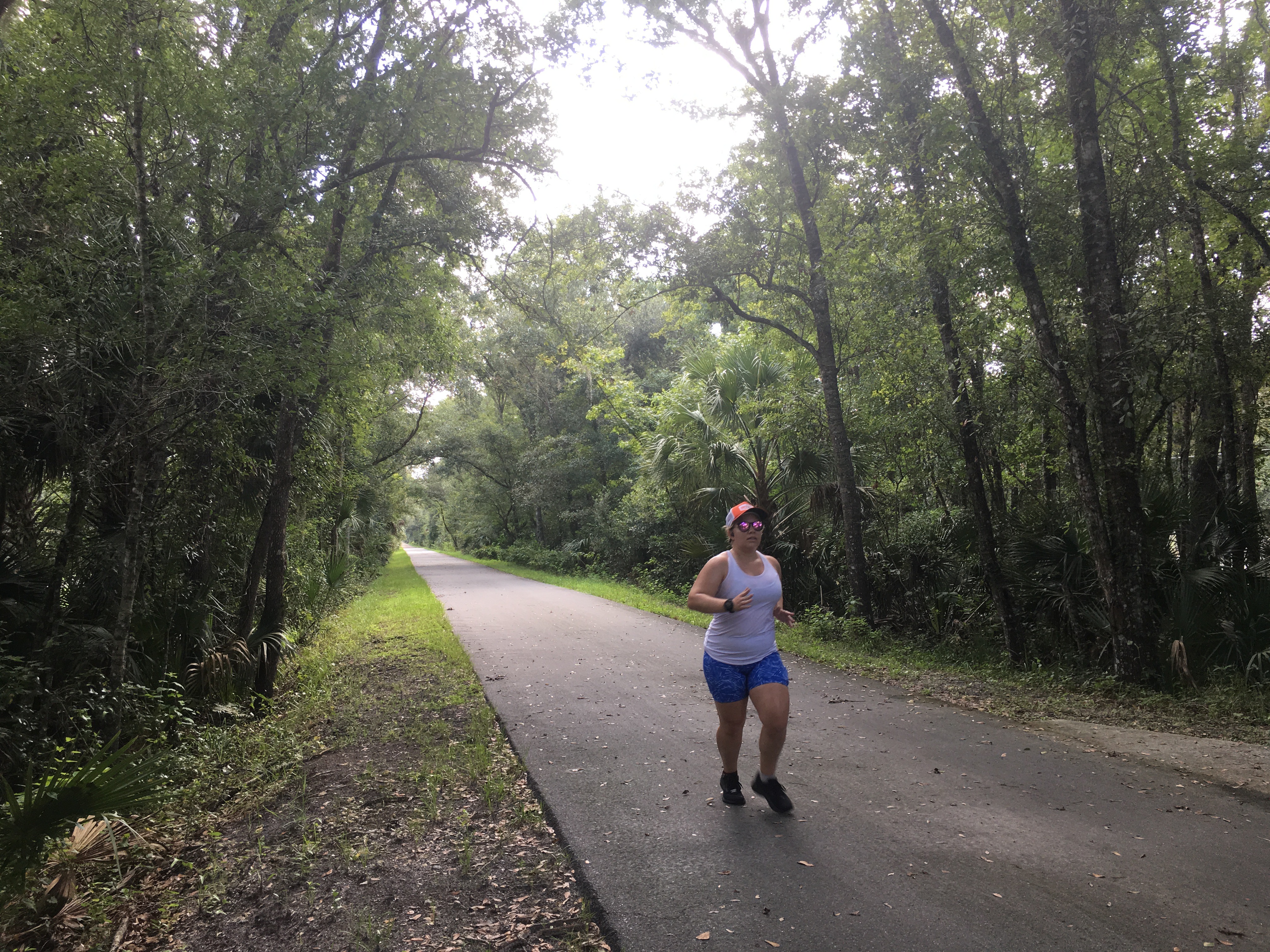 Vanessa Junkin runs on the paved East Central Regional Rail Trail. 