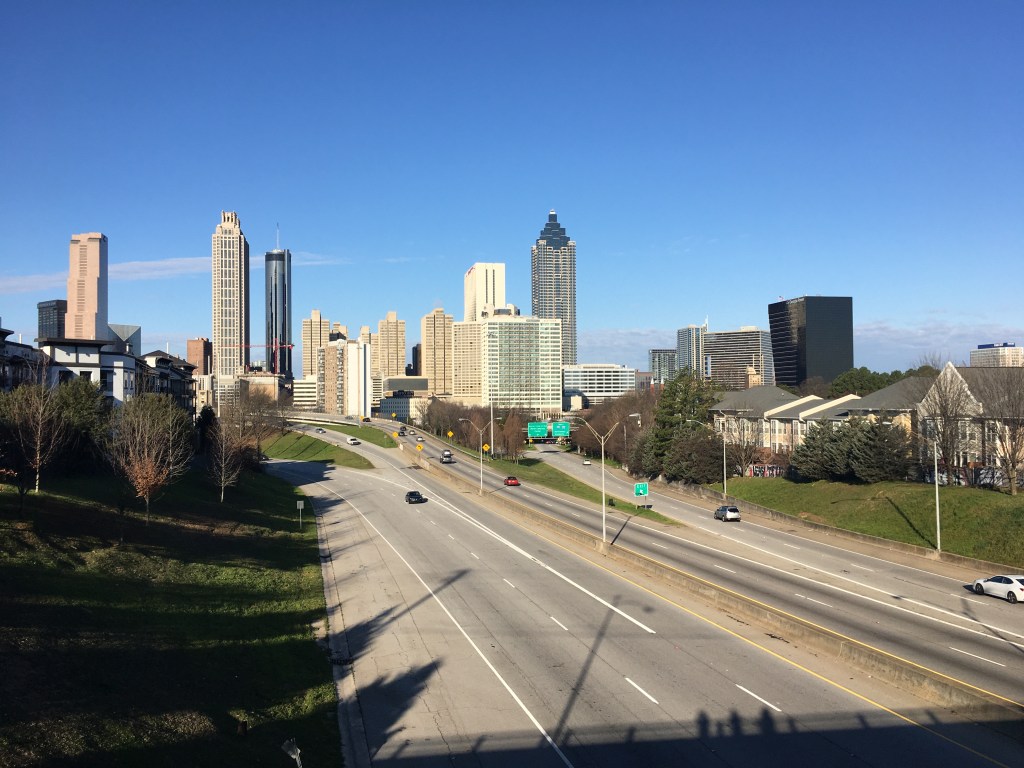 Atlanta skyline as shown from Jackson Street Bridge