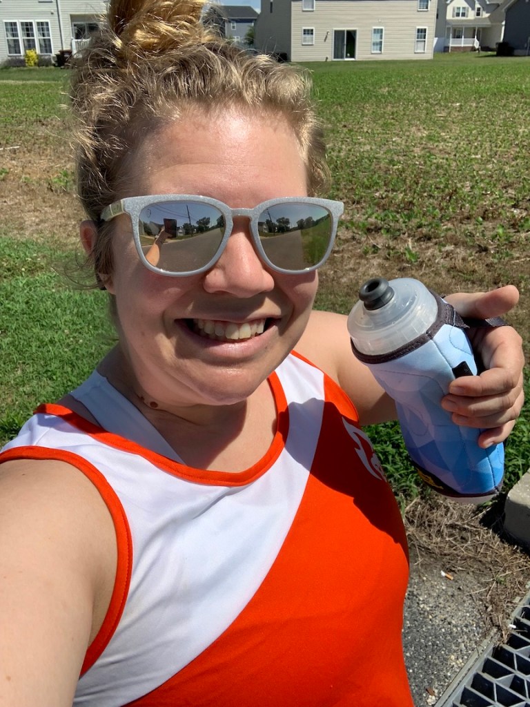 Selfie of Vanessa Junkin holding Amphipod Hydraform Chiller