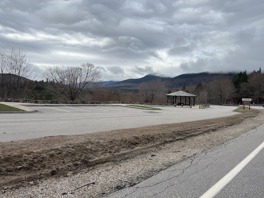 The Sugar Hill Scenic Vista is shown from the road. 