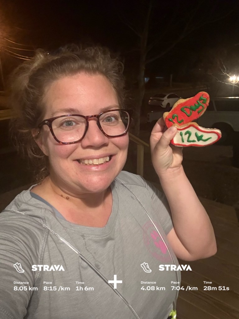 Vanessa Junkin poses on day 12 of the challenge with 12 Days cookies.
