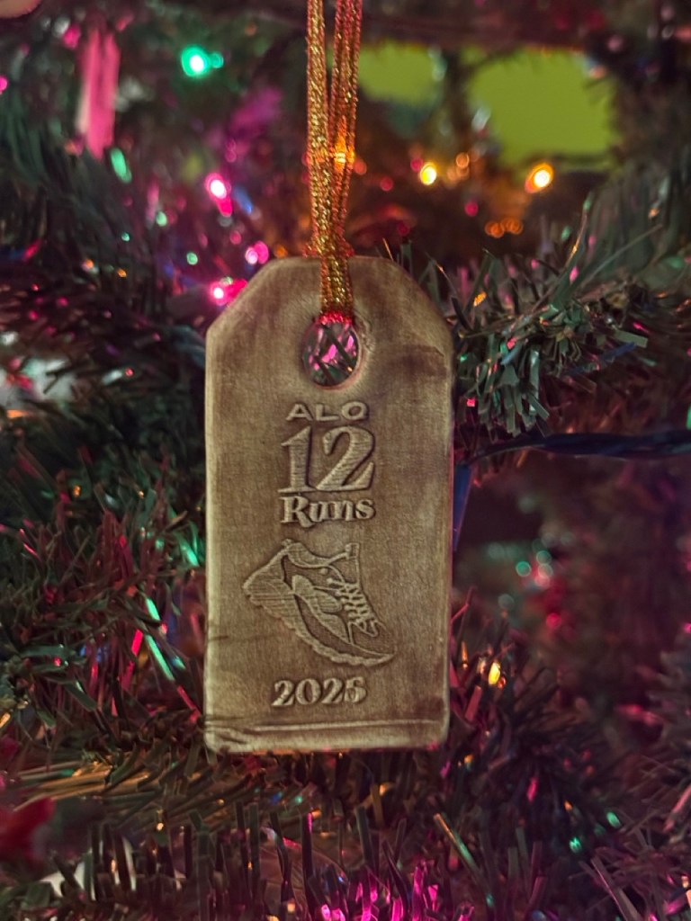 ALQ 12 Runs ceramic ornament on a tree with colored lights. 