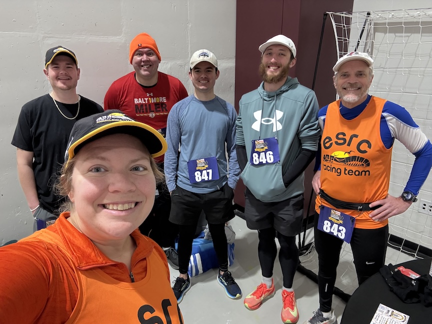 Group of six runners take a selfie